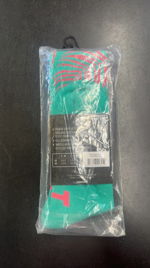 FIST Handwear Palm Crew Socks Teal/Pink New L-XL