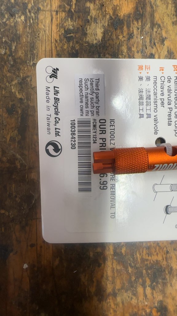 IceToolz Valve Core Tool 66V1 New Orange