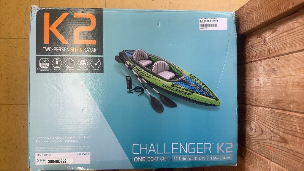 Intex Inflatable Kayak Challenger K2 Two-Person-New 11ft 6in