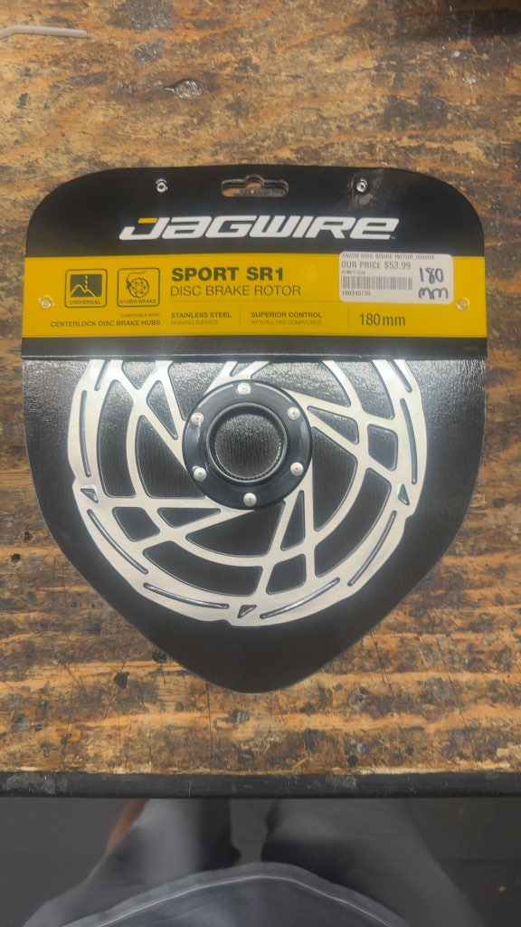 Jagwire Sport SR1 Disc Brake Rotor Centerlock New 180mm