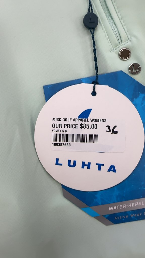 Luhta A.W.S. Active Golf Capris Slim Fit Mint Green New Size 36
