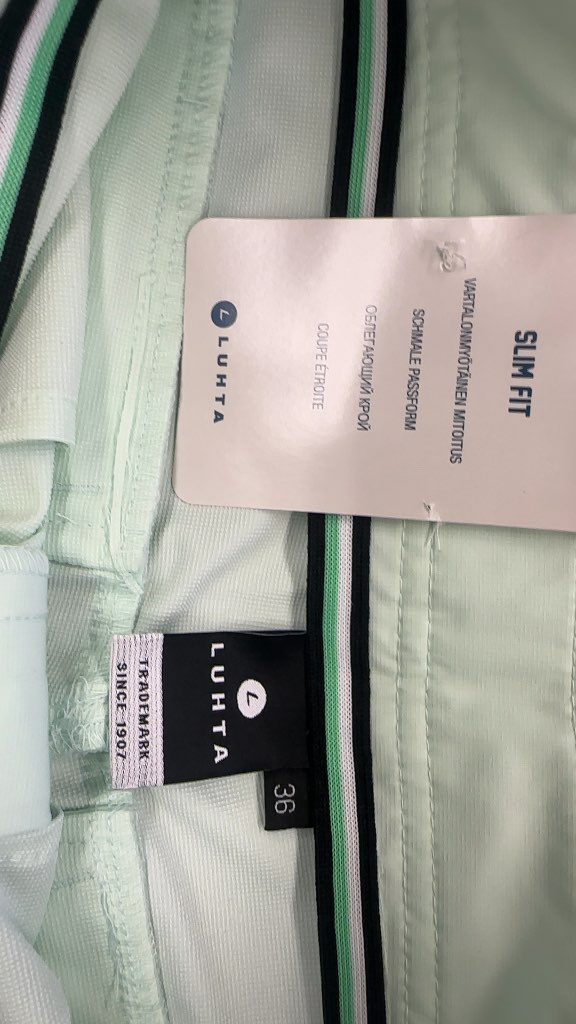 Luhta A.W.S. Active Golf Capris Slim Fit Mint Green New Size 36