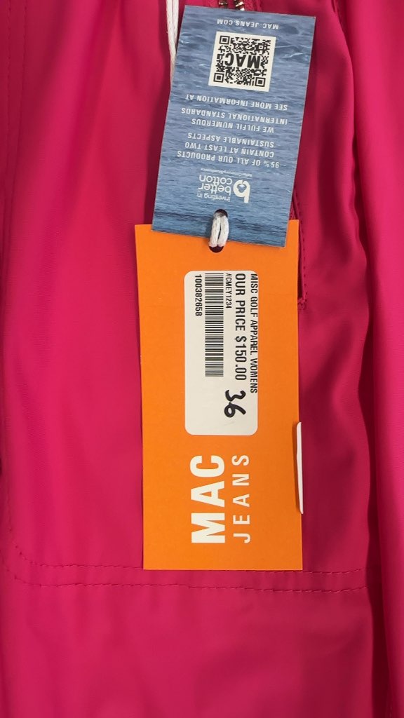 MAC Jeans Women's Golf Pants Jogger Style Fuchsia Pink New With Tags Size 36