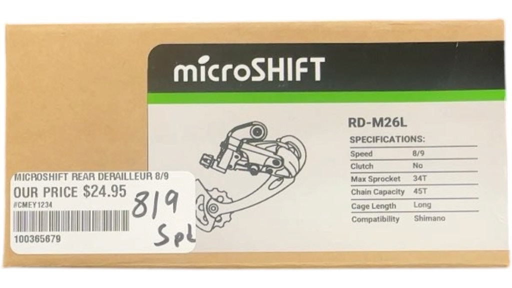microSHIFT Rear Derailleur RD-M26L 8/9 Speed Long Cage New
