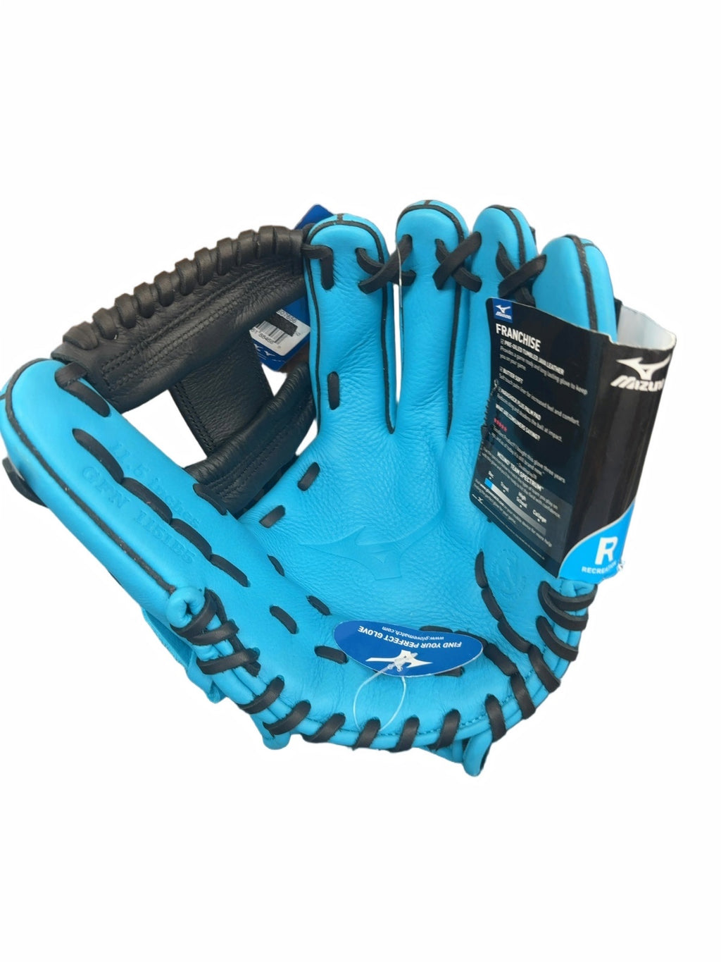 Mizuno Franchise 11.5" Baseball Glove - GFN 1151B5 - Cyan/Black