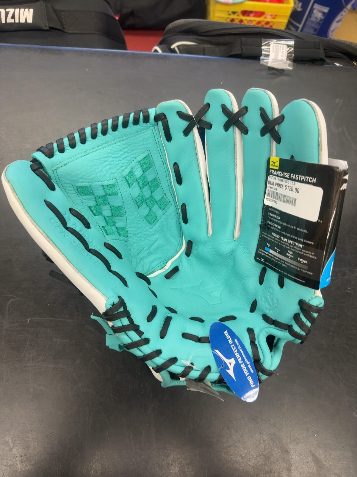 Mizuno Franchise Fastpitch 12.5" Softball Glove - Teal/White