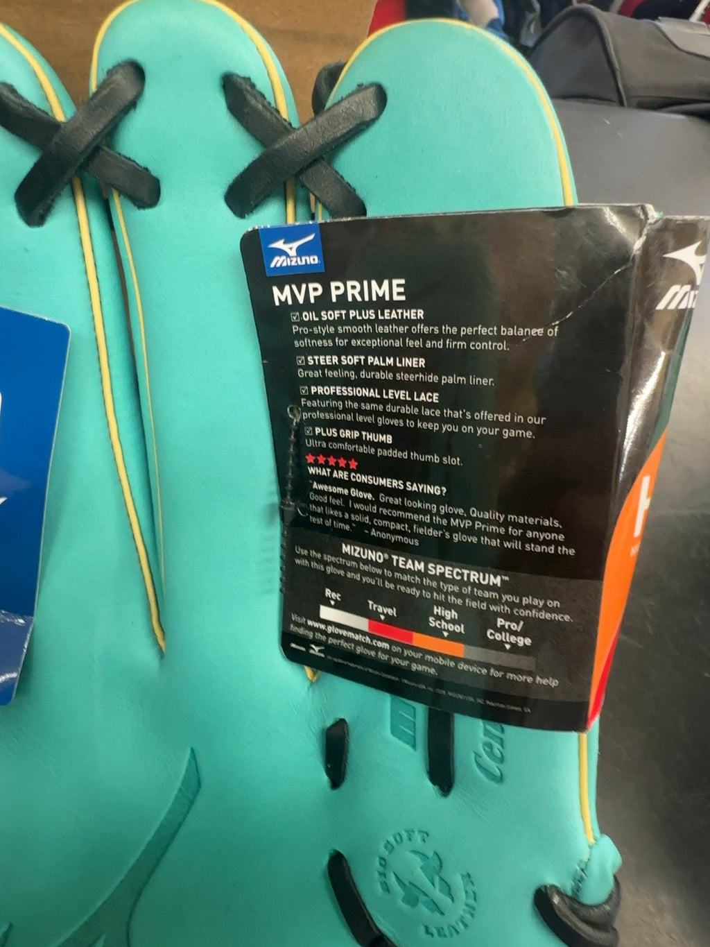 Mizuno MVP Prime 12.75" Baseball Glove - Teal/Black