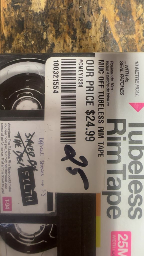 Muc-Off Tubeless Rim Tape 25mm x 10m New