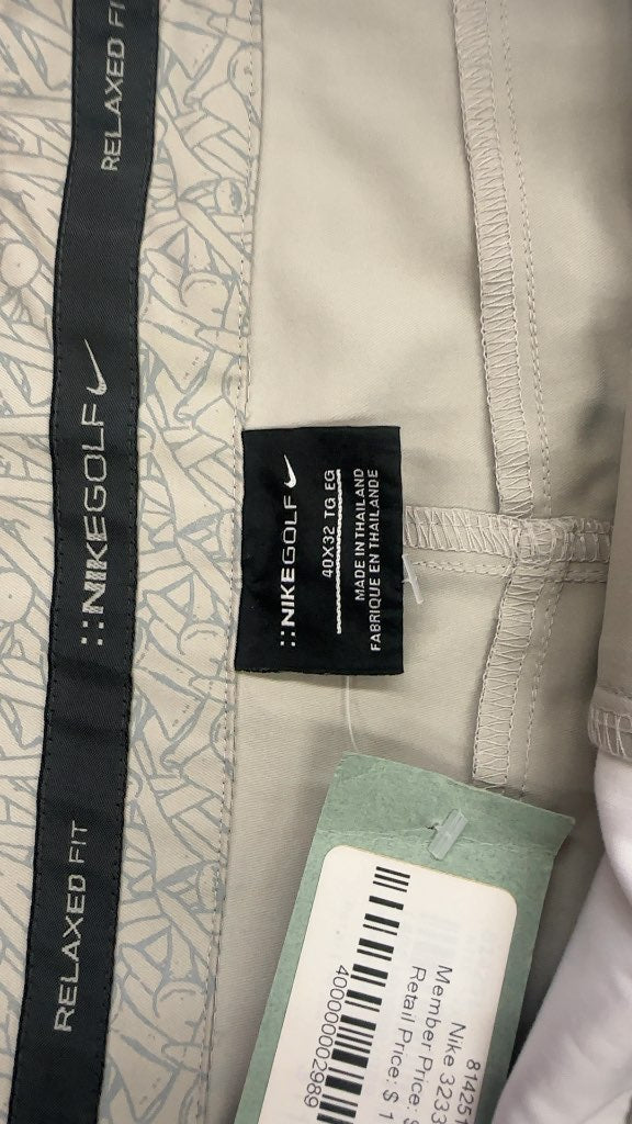 Nike Golf Relaxed Fit Pants 323368 Light Grey 40x32-New