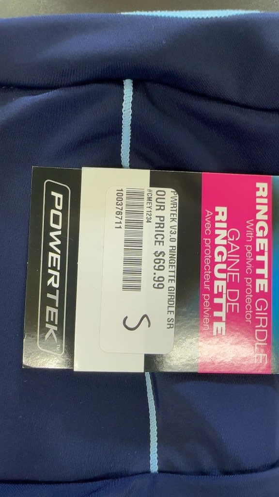 Powertek Ringette Girdle V3.0 with Pelvic Protector New Size S