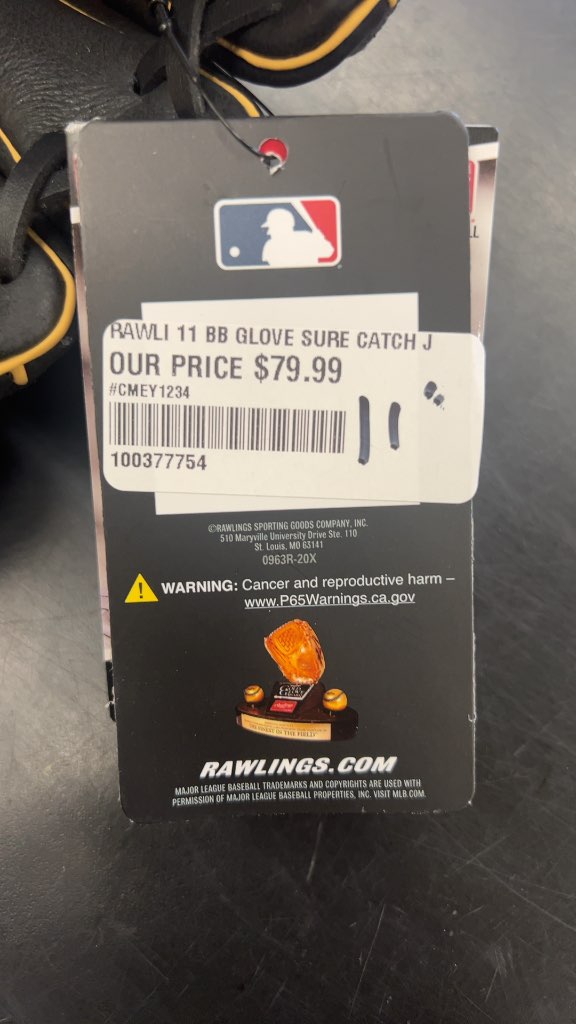 Rawlings Baseball Glove Sure Catch SC110FTJ New with Tags 11"