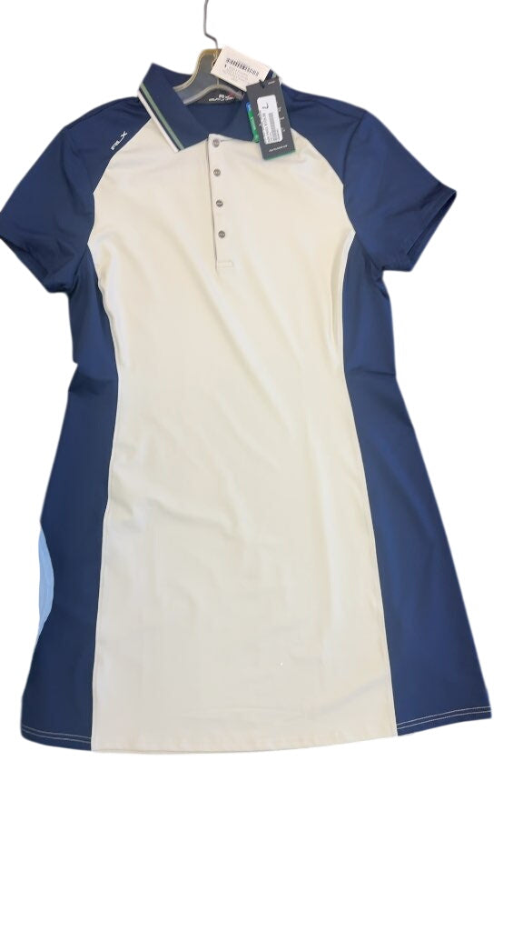 RLX Ralph Lauren Golf Polo Dress SS Elite Jersey Navy/White New With Tags Large