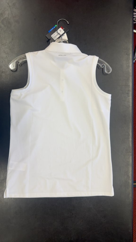RLX Ralph Lauren Sleeveless Golf Polo White New with Tags Size S