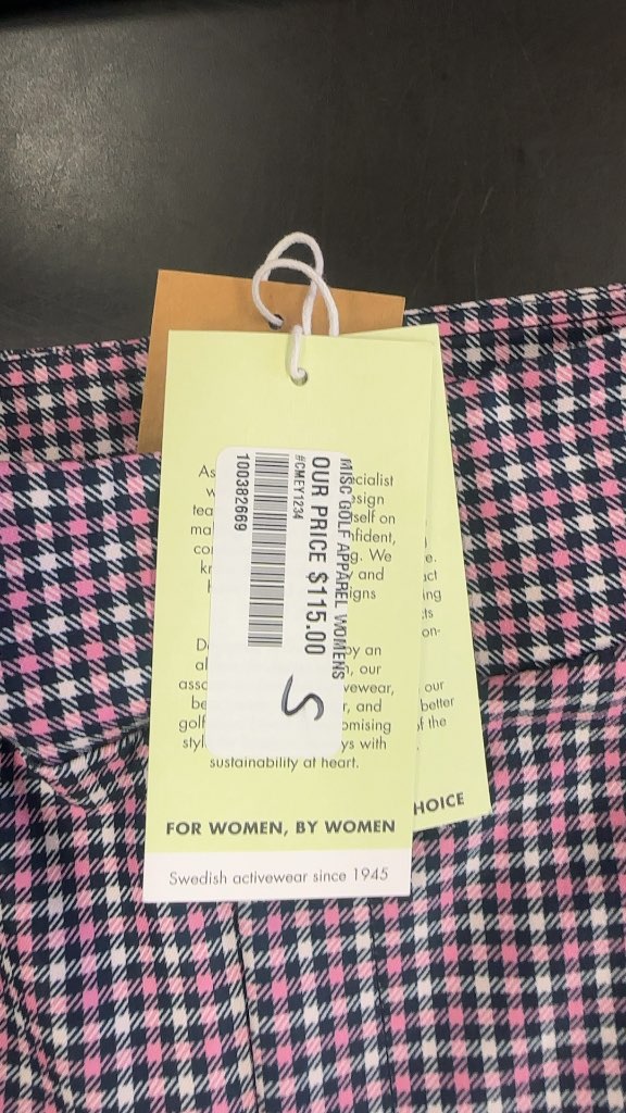 Rohnisch Women's Check Pattern Golf Pants New With Tags Size S