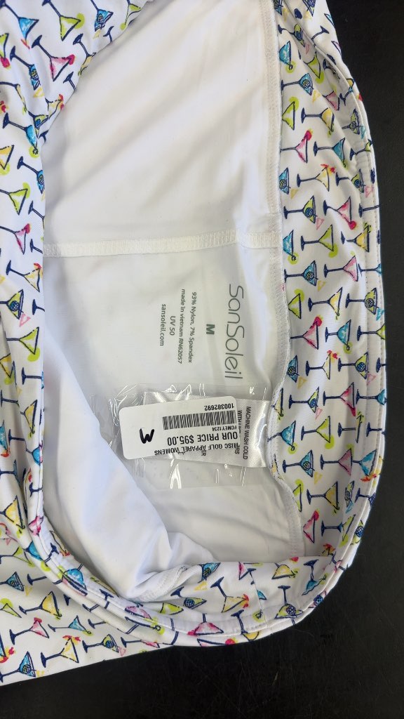 SanSoleil Golf Martini Print Skort Excellent Condition Size M