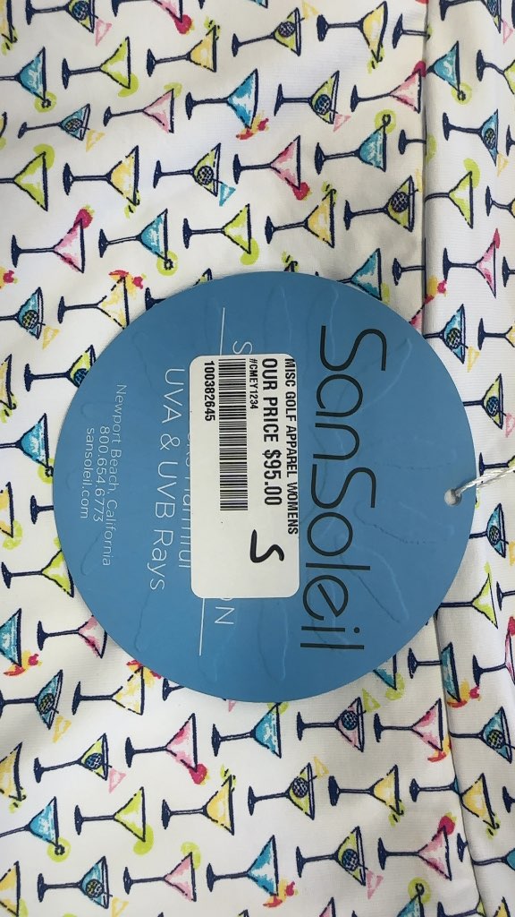 SanSoleil SolStyle 17-Inch Golf Skort Martini Print New with Tags Size S