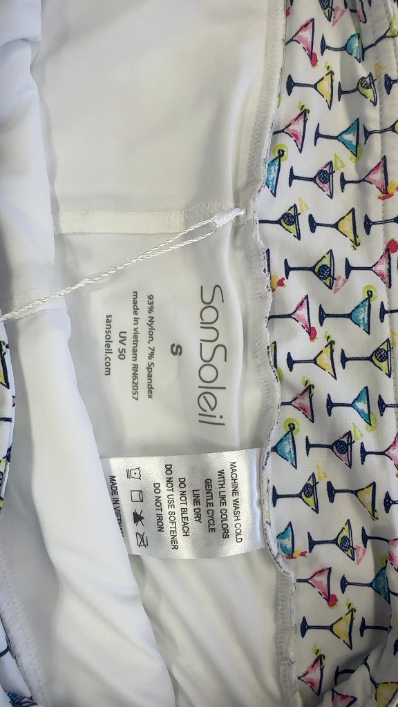 SanSoleil SolStyle 17-Inch Golf Skort Martini Print New with Tags Size S