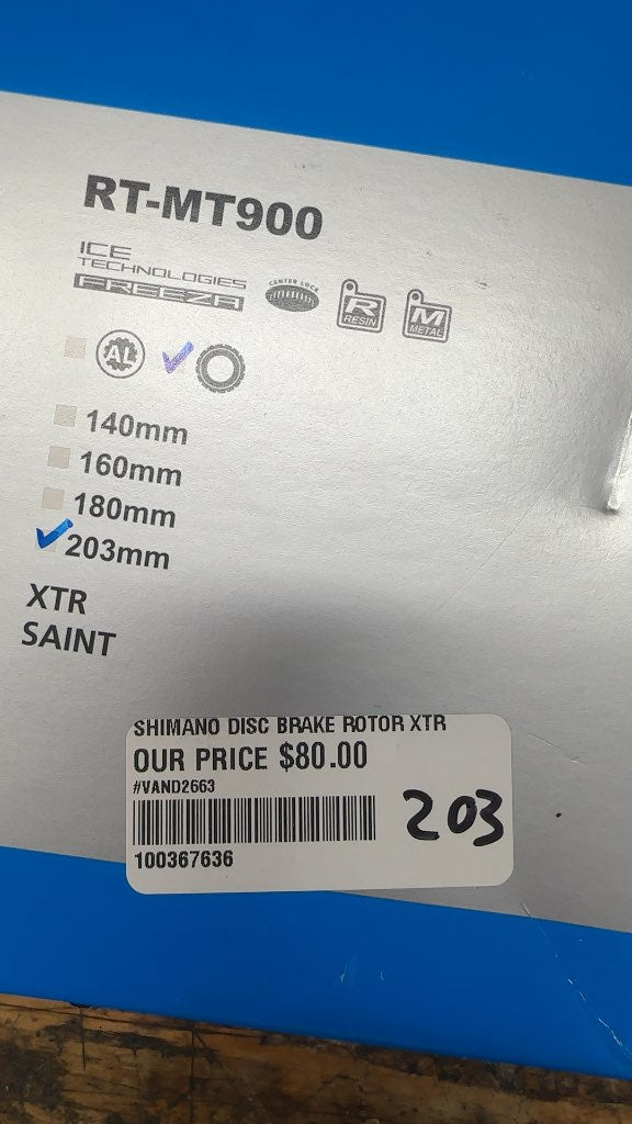 Shimano Disc Brake Rotor RT-MT900 XTR Saint New 203mm