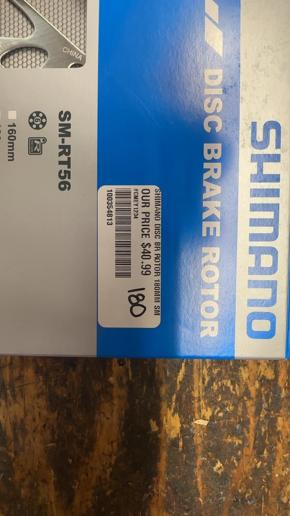 Shimano Disc Brake Rotor SM-RT56 6-Bolt New 180mm
