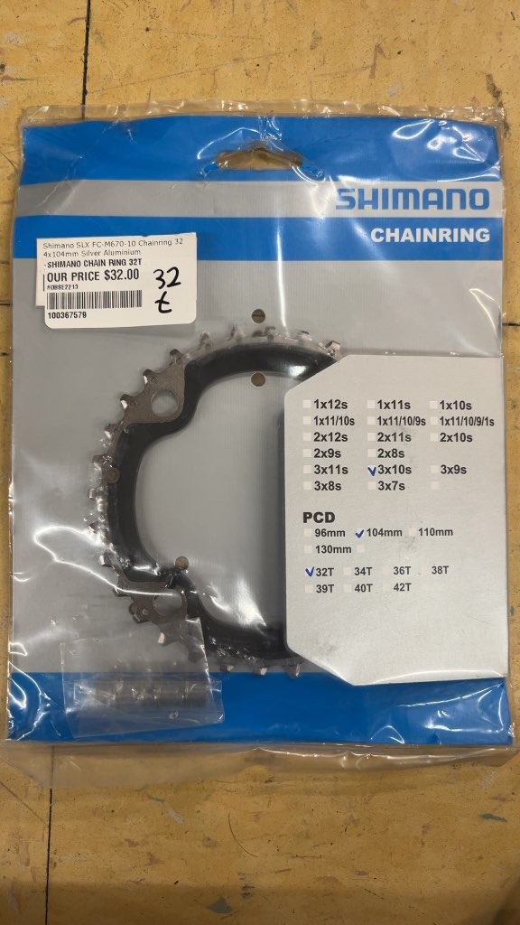 Shimano SLX FC-M670-10 Chainring 32T 104mm BCD New