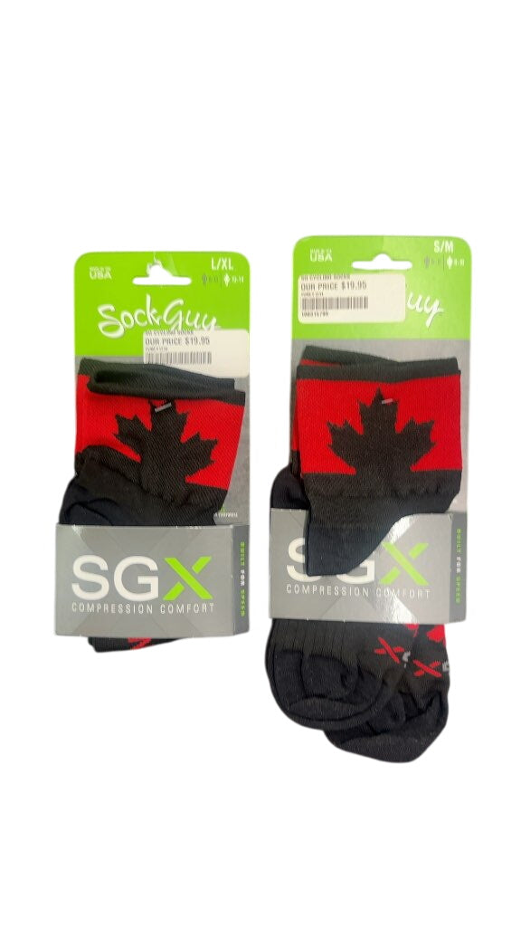 SockGuy SGX Canada Maple Leaf Compression Cycling Socks New S/M & L/XL
Per
Pair