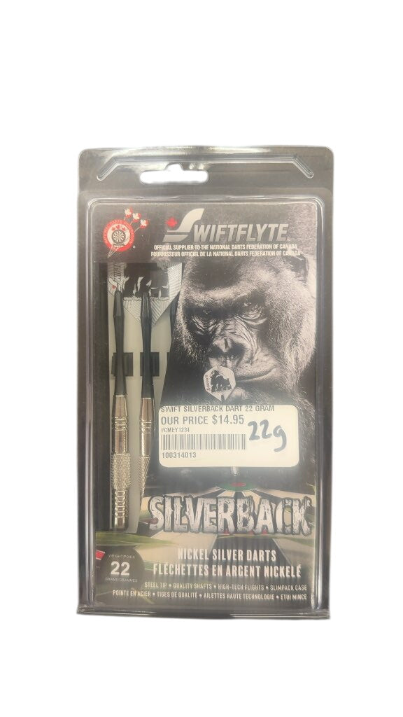 Swiftflyte Silverback Nickel Silver Steel Tip Darts New 22g