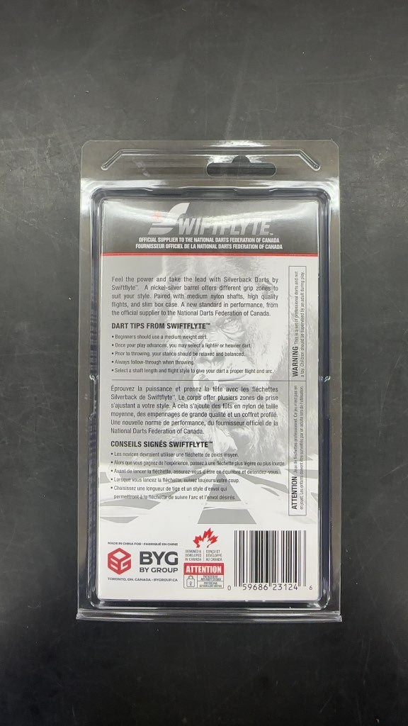 Swiftflyte Silverback Nickel Silver Steel Tip Darts New 24g