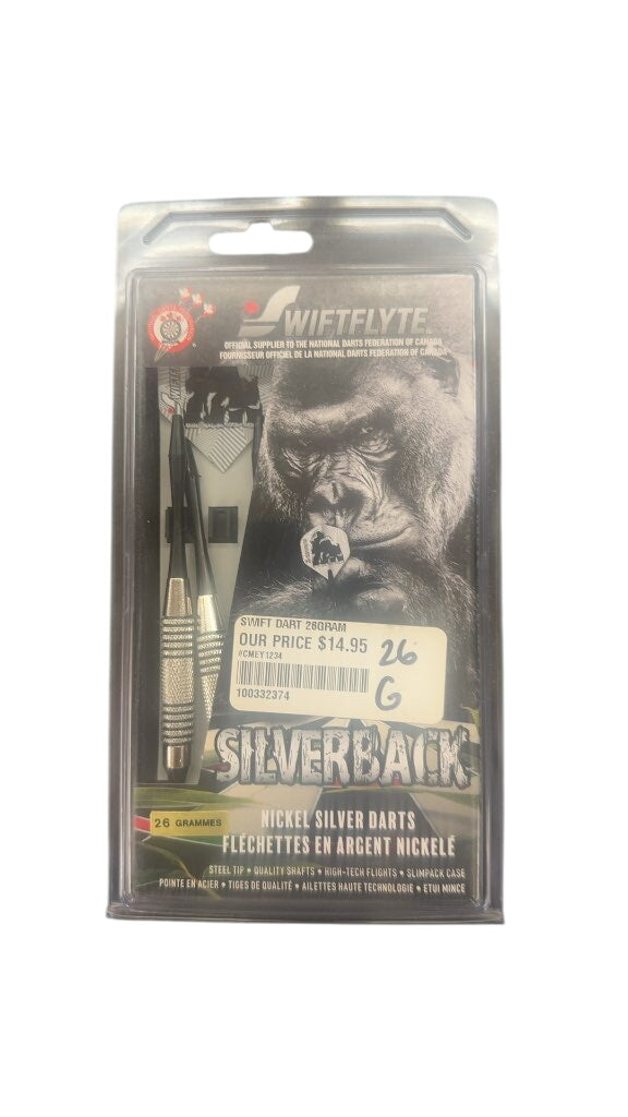 Swiftflyte Silverback Nickel Silver Steel Tip Darts New 26g