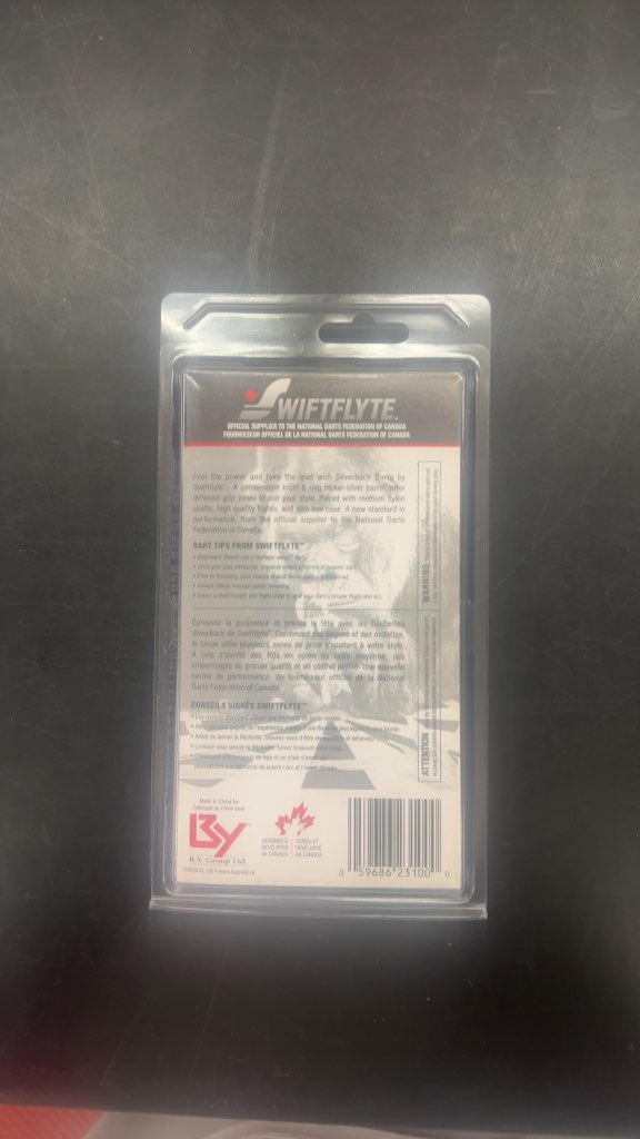 Swiftflyte Silverback Nickel Silver Steel Tip Darts New 26g