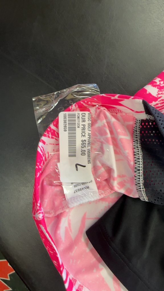 Tail Golf Skort Tropical Pineapple Print Pink/Navy New Size L