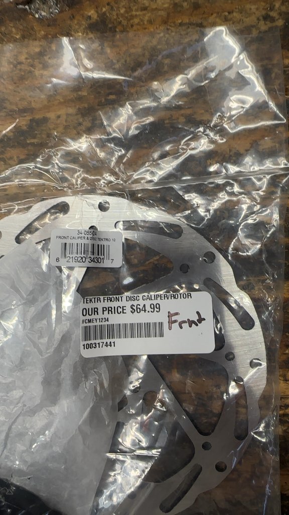 Tektro Front Disc Brake Caliper and 160mm Rotor Set New