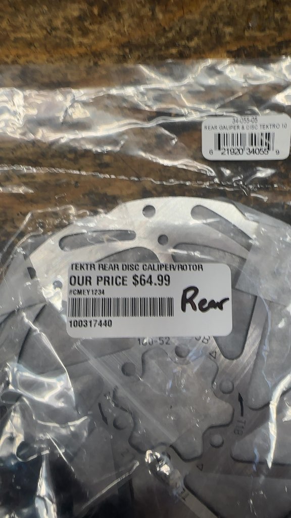 Tektro Rear Disc Brake Caliper and 160mm Rotor Set New