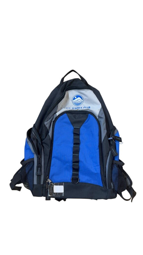 The Alaska Club Multi-Compartment Backpack Blue/Black/Grey Good Used Condition