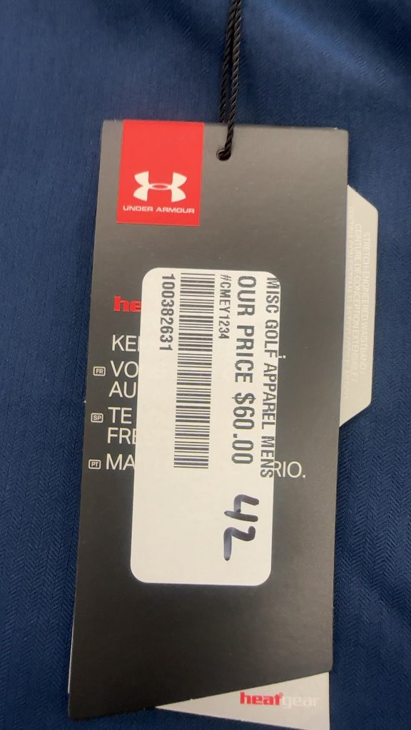 Under Armour HeatGear Golf Shorts Navy Blue New With Tags Size 42